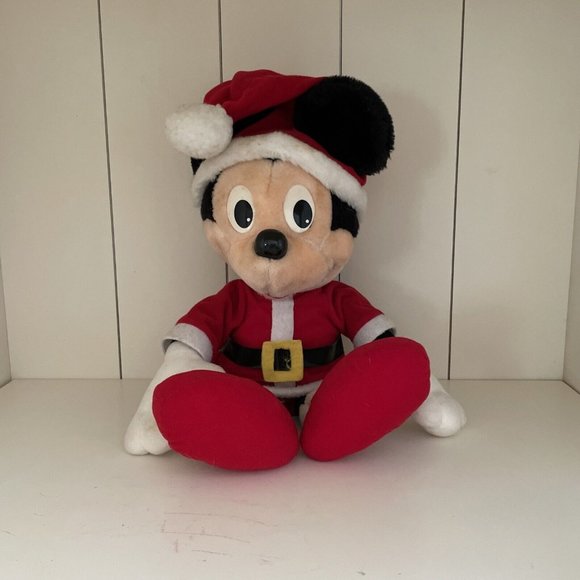 Vtg Playskool Santa Mickey Mouse Plush Christmas Santa Clause Suit Red Feet 20" - Picture 1 of 16